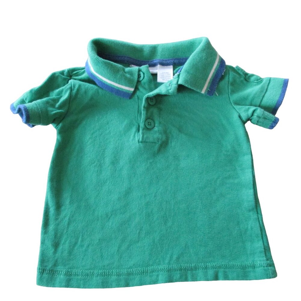 First Impressions Polo Shirt Infant Boys Size 3-6M Green Short Sleeve Collared